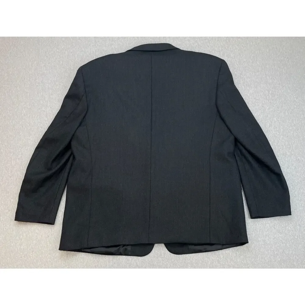 Joseph & Feiss Blazer Mens 52R Gray Herringbone‎ 100% Lambswool 2-Button Jacket